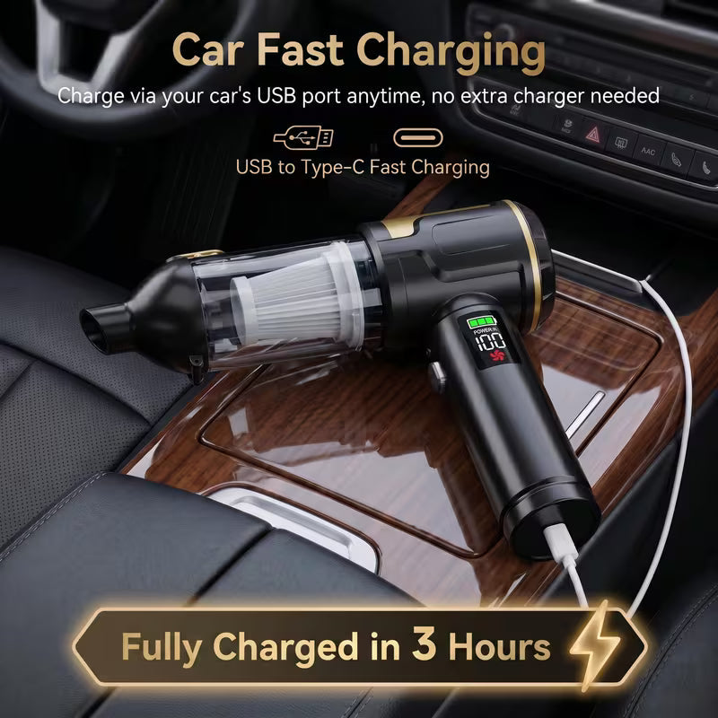 Car Vacuum Cleaner – Mini Cordless Handheld + Air Duster