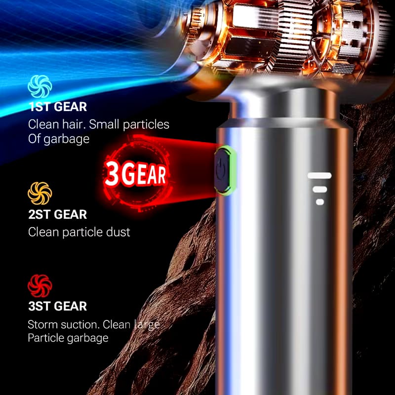 First AirVac™      • Vacuum + Air Duster • 3 Power Modes  • BLDC Motor