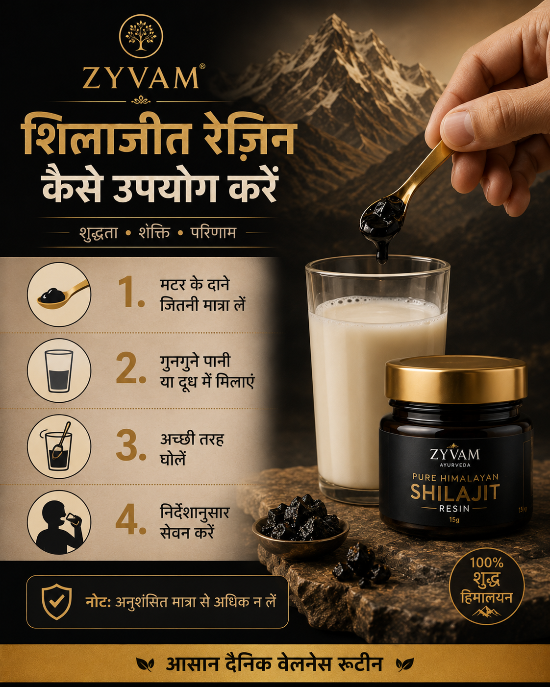 ZYVAM Pure Himalayan Shilajit Resin