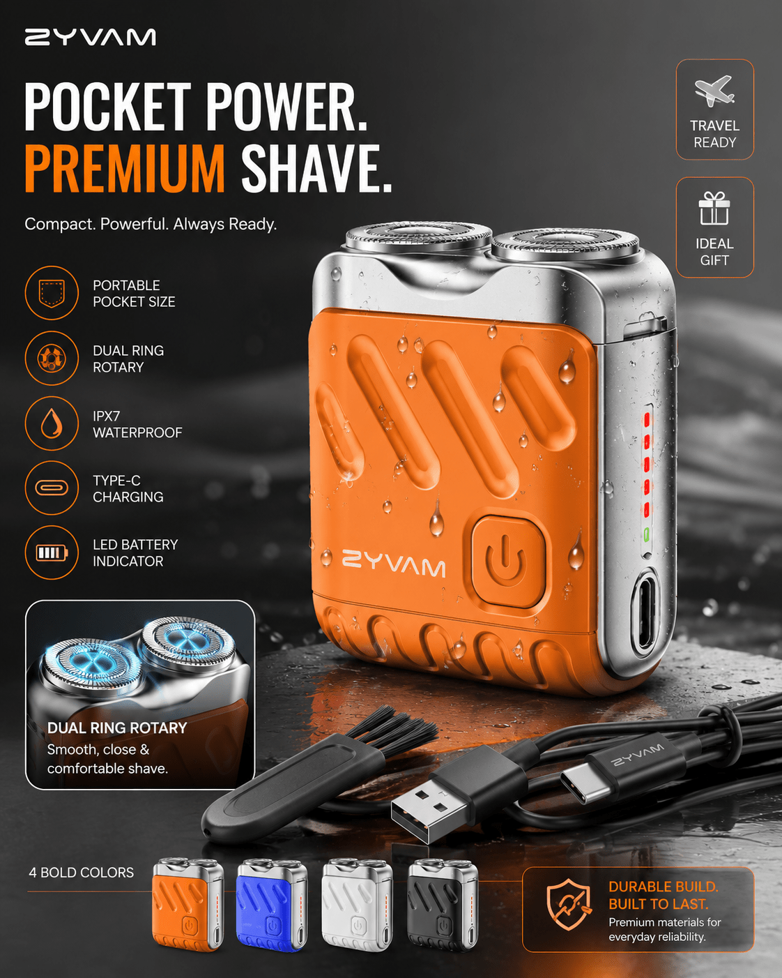 ZYVAM Portable Electric Shaver - ZYVAM
